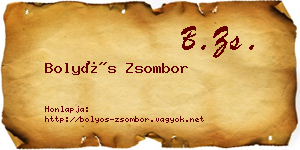 Bolyós Zsombor névjegykártya